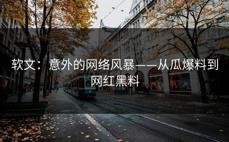 软文：意外的网络风暴——从瓜爆料到网红黑料