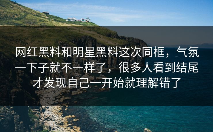 网红黑料和明星黑料这次同框，气氛一下子就不一样了，很多人看到结尾才发现自己一开始就理解错了