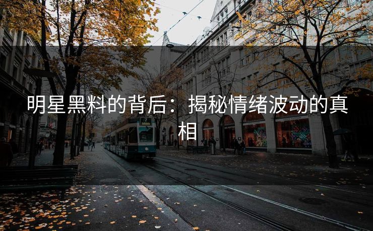 明星黑料的背后：揭秘情绪波动的真相