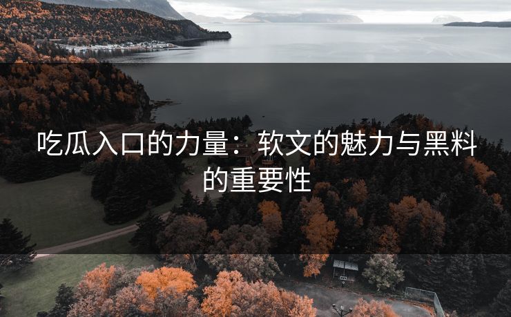 吃瓜入口的力量：软文的魅力与黑料的重要性