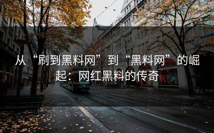 从“刷到黑料网”到“黑料网”的崛起：网红黑料的传奇