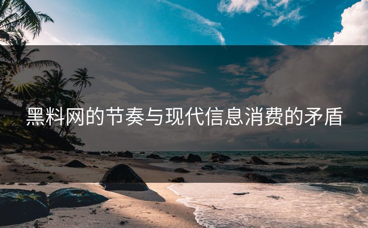 黑料网的节奏与现代信息消费的矛盾