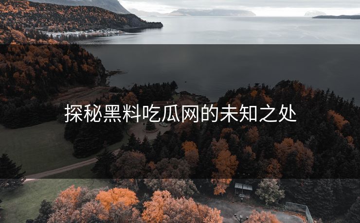 探秘黑料吃瓜网的未知之处