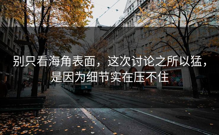 别只看海角表面，这次讨论之所以猛，是因为细节实在压不住